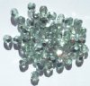 50 6mm Faceted Half Mirror Coated Light Green Beads